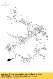 suzuki 2531006B03 krzywka, d?wignia zmiany biegów - Dół