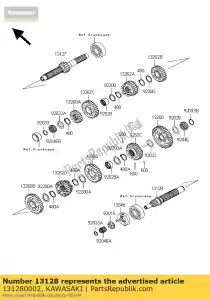 kawasaki 131280002 shaft-transmission ou vn1500-e - Bottom side