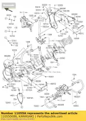 Qui puoi ordinare staffa, ventilazione, umidità relativa, u da Kawasaki , con numero parte 110550688: