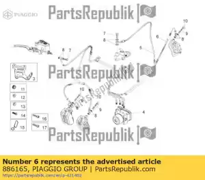 Piaggio Group 886165 achterremleiding - Onderkant