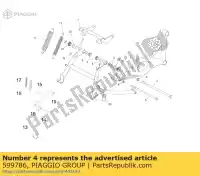 599786, Piaggio Group, casquilho aprilia gilera  gp srv zapm55103, zd4m55104, zapm55104 800 850 2007 2009 2012 2016 2017 2018 2019, Novo