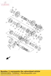 Yamaha 9999903806 engrenagem 3ª e 4ª pinhão - Lado inferior