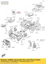 koffer, gebruikershandleiding van Kawasaki, met onderdeel nummer 32099Y006, bestel je hier online: