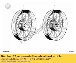 Aquí puede pedir rueda de radios con freno de tambor trasero - 2,15x18 de BMW , con el número de pieza 36311239035: