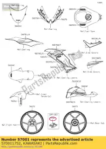 Kawasaki 570011752 rim stripe applicator - Bottom side