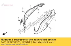 Here you can order the no description available at the moment from Honda, with part number 64315KTZD00ZE: