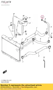 Suzuki 0936209011 unión agua byp - Lado inferior