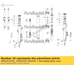 Aprilia AP8163102, Pier?cie? d39,5, OEM: Aprilia AP8163102
