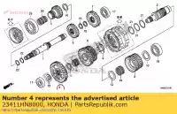 23411HN8000, Honda, engrenagem, contraeixo baixo (39t) honda  trx 650 680 700 2003 2004 2005 2006 2007 2008 2009 2010 2012 2017 2018 2019 2020, Novo