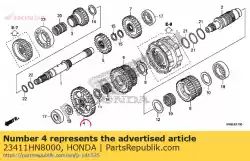 Aqui você pode pedir o engrenagem, contraeixo baixo (39t) em Honda , com o número da peça 23411HN8000:
