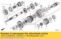 Qui puoi ordinare ingranaggio, contralbero basso (39t) da Honda , con numero parte 23411HN8000: