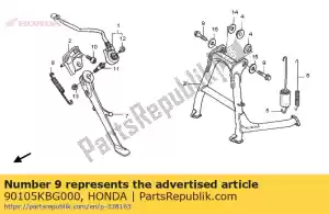 honda 90105KBG000 parafuso, flange, 10x40 - Lado inferior