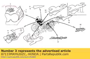 honda 87133MAY620ZC marca, capuz superior (###) * type3 * (type3) - Lado inferior