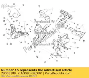 Piaggio Group 2B008108 coperchio superiore cruscotto - Dół