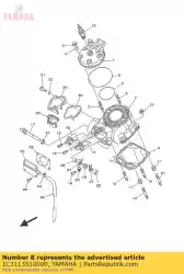 Qui puoi ordinare guarnizione, cilindro da Yamaha , con numero parte 1C3113510000: