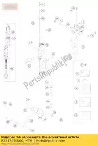 ktm B3313050000 palanca de freno trasero - Lado inferior