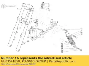 Piaggio Group GU03541850 rear swing arm pin - Bottom side