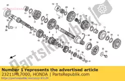 geen beschrijving beschikbaar op dit moment van Honda, met onderdeel nummer 23211ML7000, bestel je hier online:
