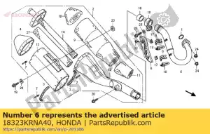 Honda 18323KRNA40 protecteur, exh.pip - La partie au fond