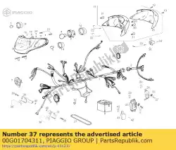 Aquí puede pedir luz intermitente trasera izquierda de Piaggio Group , con el número de pieza 00G01704311: