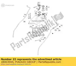 Aqui você pode pedir o braçadeira em Piaggio Group , com o número da peça 1B003944: