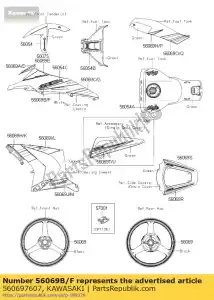 Kawasaki 560697607 wzór, górny komin., lewa, fr - Dół