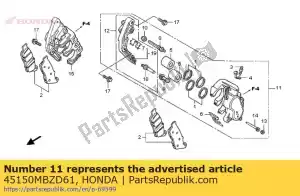 Honda 45150MBZD61 compasso de calibre, l. fr. - Lado inferior
