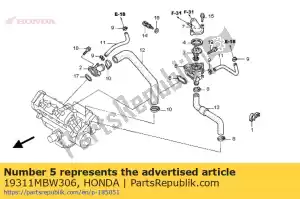 Honda 19311MBW306 case, thermostat - Bottom side