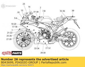 aprilia B043699 sticker lh - Onderkant