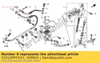 43512MFFD41, Honda, tubo flessibile comp., rr. cilindro principale honda xl 700 2008 2009 2010 2011, Nuovo