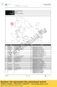 Piaggio Group 59842140DE tapa de la bomba derecha - Lado inferior