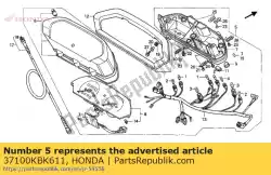 meter, combi van Honda, met onderdeel nummer 37100KBK611, bestel je hier online: