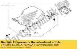 Ici, vous pouvez commander le siège comp. * nh1l * (nh1l noir) auprès de Honda , avec le numéro de pièce 77100HP5G30ZA: