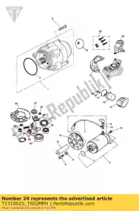 triumph T1310025 brosse sous assy démarreur - La partie au fond