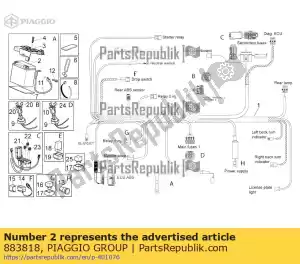 Piaggio Group 883818 battery - Bottom side