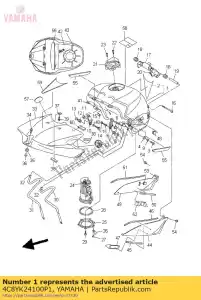 yamaha 4C8YK24100P1 depósito de combustible comp. - Lado inferior