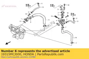 Honda 19315MCJ000 tampa, termostato - Lado inferior