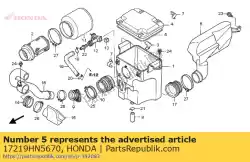 Aquí puede pedir sello, tapa del filtro de aire de Honda , con el número de pieza 17219HN5670: