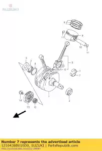 suzuki 1216438B010D0 metal,crank pin - Bottom side