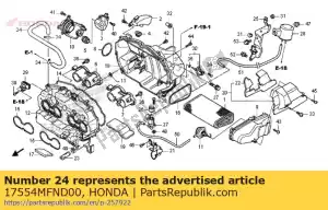 Honda 17554MFND00 tube, reniflard - La partie au fond