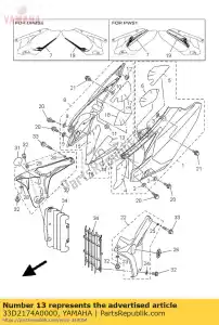 yamaha 33D2174A0000 insulator, side cover - Bottom side