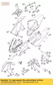 ktm 7500804100030E zijbekleding l / s zwart - Onderkant