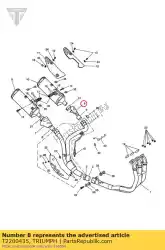 deksel, geluiddemperklem, links van Triumph, met onderdeel nummer T2200435, bestel je hier online: