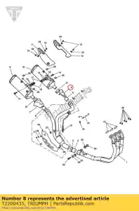 triumph T2200435 deksel, geluiddemperklem, links - Onderkant