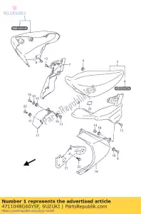 suzuki 4711048G60YSF cover, rh - Bottom side