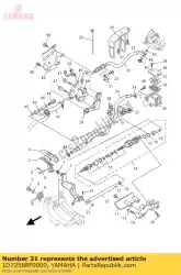 Aquí puede pedir soporte, manguera de freno 5 de Yamaha , con el número de pieza 1D72588F0000: