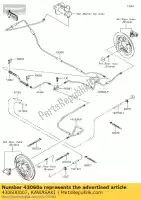 430600007, Kawasaki, 01 tubo-freio, rr, lh kawasaki  400 2017 2018 2019, Novo