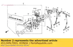 Aquí puede pedir manguera delantera brk l de Honda , con el número de pieza 45124ML7003: