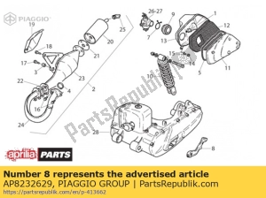 aprilia AP8232629 kick-start lever - Bottom side