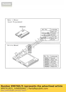 kawasaki 999761821 manual do proprietário, en / fr / de klz100 - Lado inferior